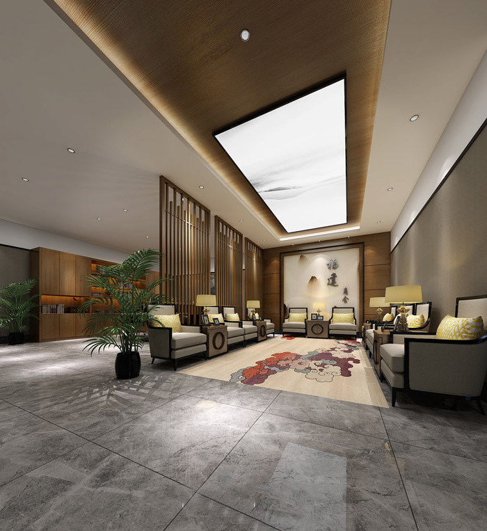 新中式办公室装修效果图 新中式办公室装修效果图